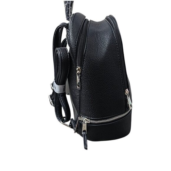 Jessica Moore New Women's Essentials Classic Black Mini Backpack Bag - Picture 8 of 12